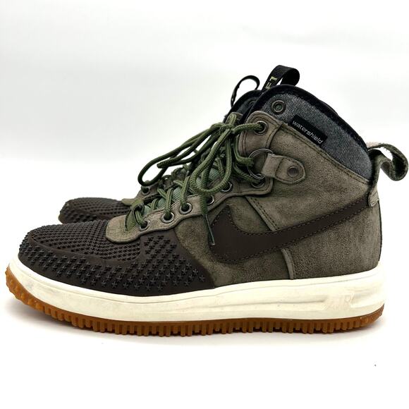 Nike Lunar Force 1 Duckboot Shoes Mens 8 Gray Green Sneakers 805899-200 - Picture 4 of 9